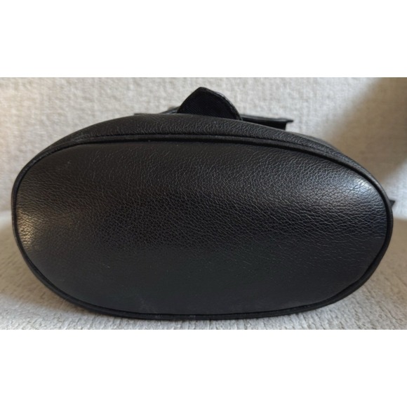 Bechamel Black Leather Crossbody Handbag Brass Hardware Western Purse Vintage - Picture 10 of 14